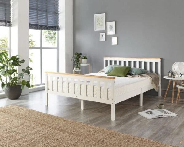 Pacific Solid Wood White Bed Frame - Single to Super King Sizes 3ft Single