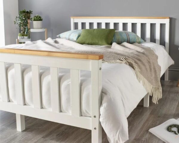 Pacific Solid Wood White Bed Frame - Single to Super King Sizes 3ft Single - Image 2