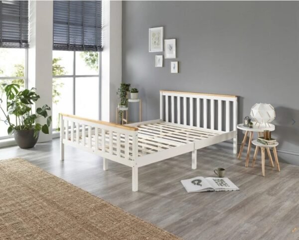 Pacific Solid Wood White Bed Frame - Single to Super King Sizes 3ft Single - Image 3