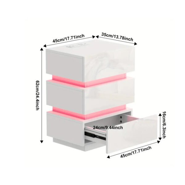 Modern Smart Nightstand With Glass Panel - Stylish Bedside Table For Bedroom Furniture With Advanced Technology - Image 5