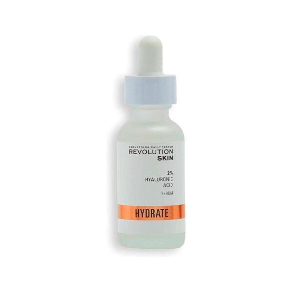 Revolution Beauty London Skincare Hyaluronic Acid Serum, Plumps, Softens and Hydrates Skin, 2% Solution, Lightweight Face Fragrance Free, 30 ml