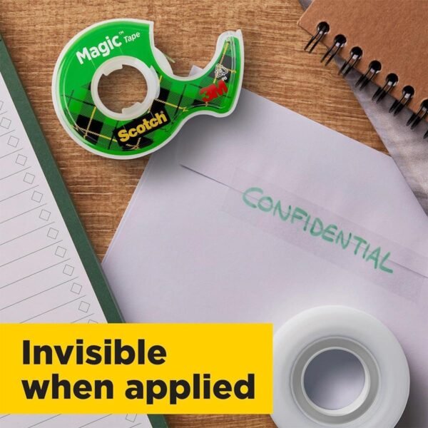 Scotch Magic Tape, 4 Rolls , 19 mm x 33 m - General Purpose Sticky Tape for Document Repair, Labelling & Sealing - Image 2