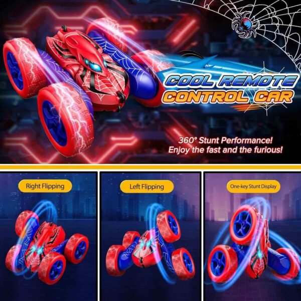 Dreamlandia Spider Toys Remote Control Cars Man Toys, 360 Flips RC Car Kids Toys for 3 4 5 6 7 8 Year Old Boy Gifts - Image 2