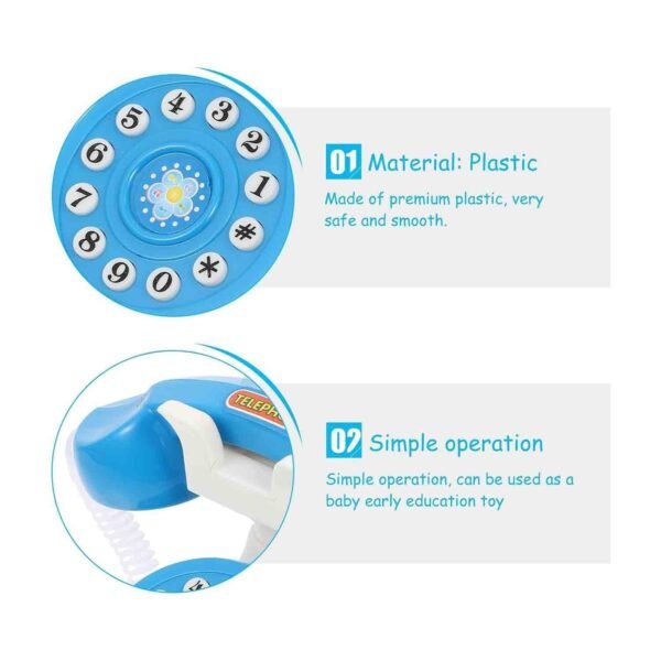 Landline Phone Toy Retro Corded Classic Vintage Old Fashion Telephone Simulation Wired Home Phone Novelty Hotel Telephone Toy for Kids Pretend Role Play Random - Image 2