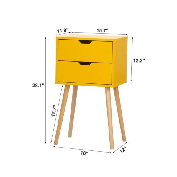 Set of 2 Nightstand with 2 Drawers - Image 3