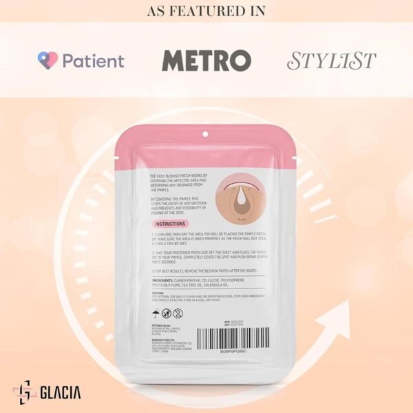 Pimple Patches by Glacia - 72 Pack of Hydrocolloid Patches, Spot Patches for All Skin Types - Image 2