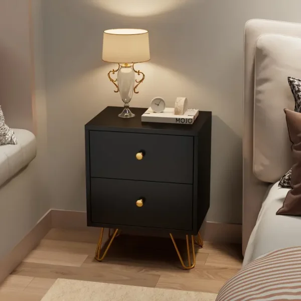 2 Pcs Wooden Nightstands Storage Cabinets (20.5"x15.7"x11.8") - Image 4