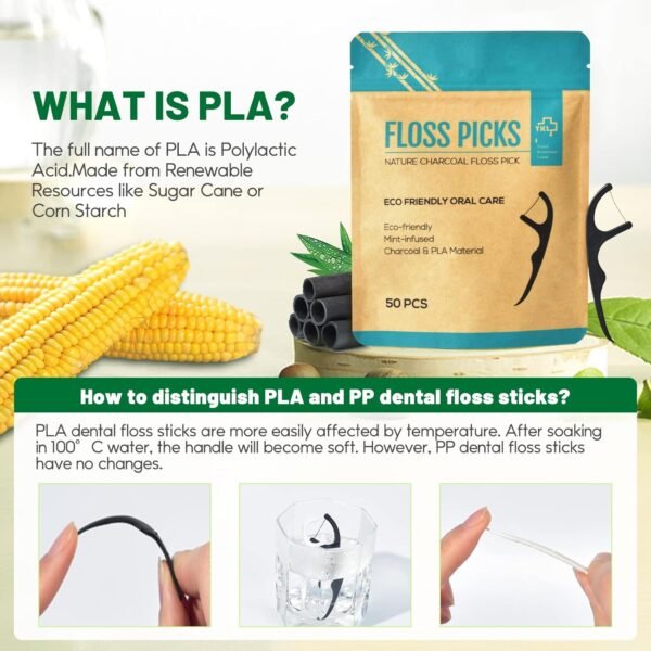 Dental Floss Sticks, Floss Picks, Dental Floss Toothpick Mint, Teeth Stick（50 Picks） - Image 3