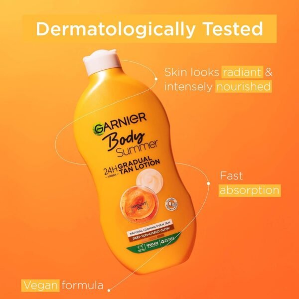 Garnier Summer Body Gradual Tan Moisturiser Deep,Vegan Formula, 400ml - Image 3