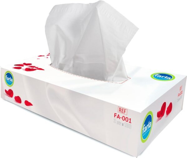 Farla Medical Facial Tissues - Pack of 12 Tissue Boxes,  Bulk Buy 2-ply, 1200 Count (12 Pack of 100), White - Image 2
