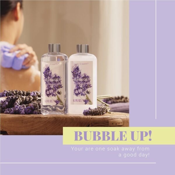BODY & EARTH Spa Gift Set for Women - Gift Basket 11 Pcs Lavender Bath Set for Women - Image 4