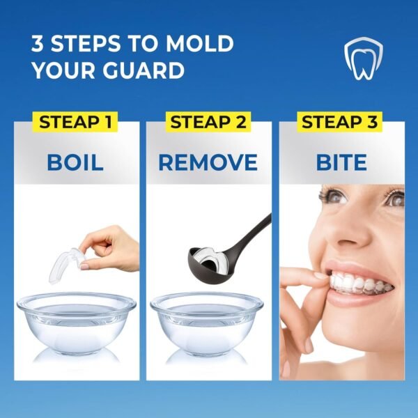 Mouth Guard for Grinding Teeth at Night: Dental Guard for Sleeping at Night - Nighttime Protection for Teeth (with Cleaning Tablets) - Image 3