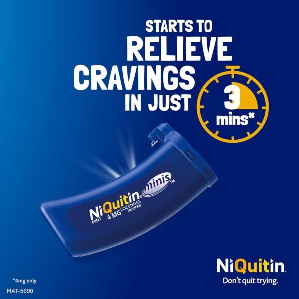 NiQuitin Minis Mint 4 mg Lozenges - 60 Mini Lozenges - Image 5