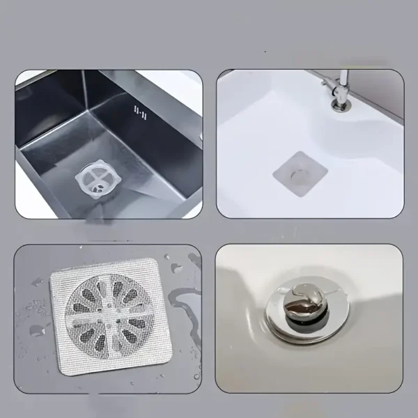 200PCS floor drain patch bathroom hair filter hair barrier net Toilet sewer filter anti-blocking screen window repair self-adhesive - Image 4