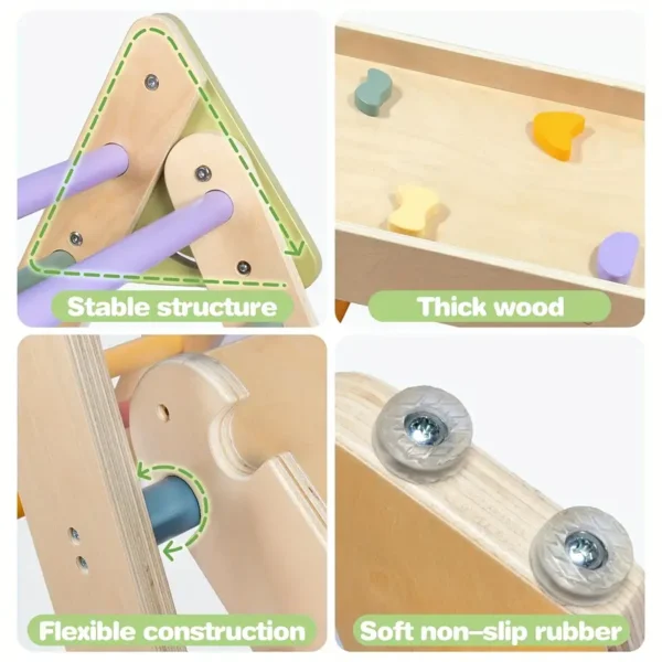 Pikler Triangle Set, Montessori 5in1 Toddler Climbing Toys Indoor Playground - Image 4