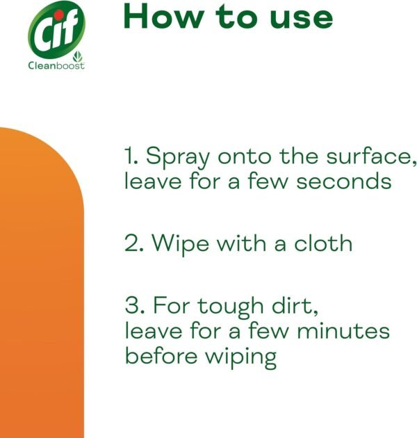 Cif Cleanboost Kitchen Spray 100%, 500 ml - Image 5