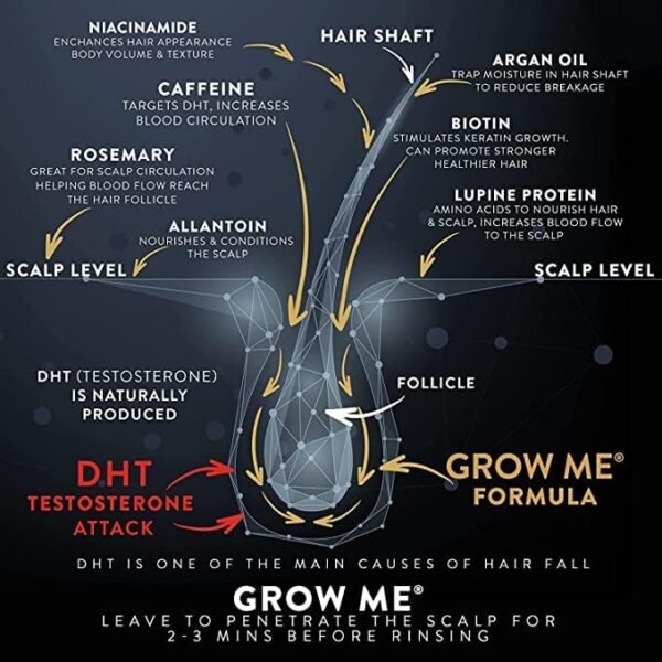 Hair Growth Shampoo & Conditioner, Biotin, Argan Oil, Allantoin, Rosemary, Niacinamide, Lupin. Male & Female Hair Loss - Image 4