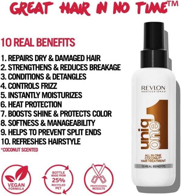 REVLON PROFESSIONAL Uniqone Coco Hair Treatment, Coconut Fragrance – 150 ml - Image 3