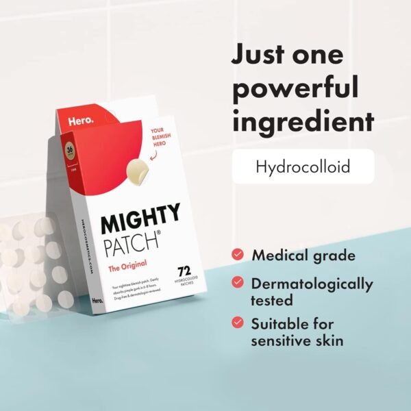 Mighty Patch Original Spot Patches by Hero Cosmetics, Day & Night Time Acne Treatment - Spot Treatment Pimple Stickers - 36 Patches - Image 5