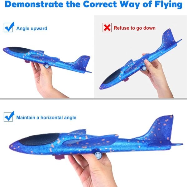 Airplane Launcher Toys Set, Foam Airplane Launcher Toys, Launcher and 3 Foam Airplanes, Fun Outdoor Toys Shooting Game - Image 6