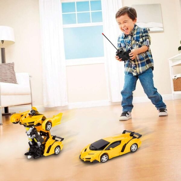 RAVSOOL Remote Control Transform Car, Rc Robot Rechargeable 360'Rotating Stunt 1:18 Deformation Racing Car Toy - Image 2