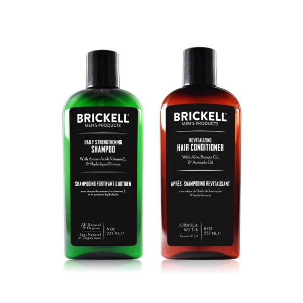 Brickell Men’s Daily Revitalizing Hair Care Routine, Mint and Tea Tree Oil Shampoo, Strength and Volume Enhancing Conditioner, Natural and Organic - Image 2