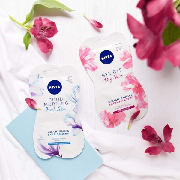 NIVEA Bye Bye Dry Skin Face Mask, Intensive Face Care Mask for Dry Skin - (2 x 7.5 ml) - Image 3