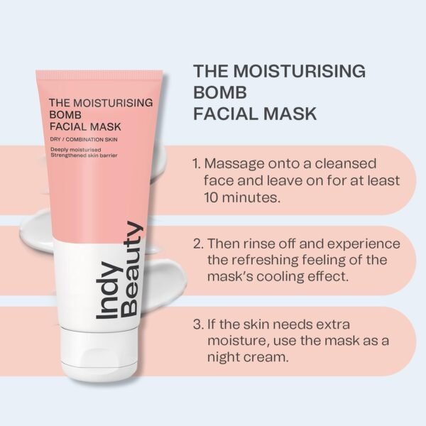 Moisturising Face Mask - Hydrating Treatment to Moisturise & Strengthen Skin -  Swedish Skincare by Indy Beauty - 100ml - Image 3