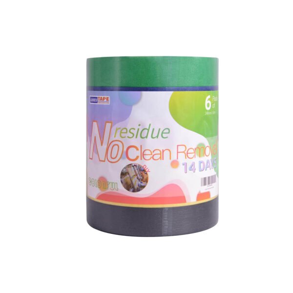 ADHES Colored Masking Tape, Easy Tear Adhesive Leaves No Residue Painters Tape - 1 Inch X 55 Yds, 6 Roll - Image 2