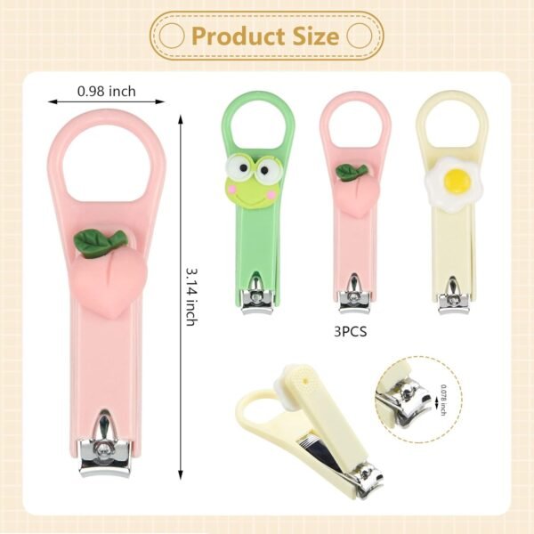 Nail Clippers Set,Kids Nail Clipper,3 Pieces Nail Clippers,Childrens Nail Clippers,Nail Clippers Sharp for Women,Girls,Children - Image 2