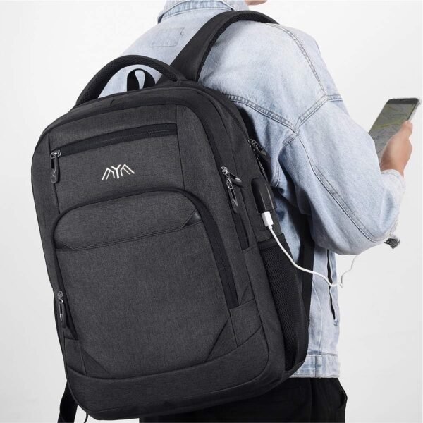 School Backpack Boys / Girls / Teenagers, Backpack School, Laptop Backpack for Men - Charcoal, 15,6 Zoll, Rucksack - Image 4