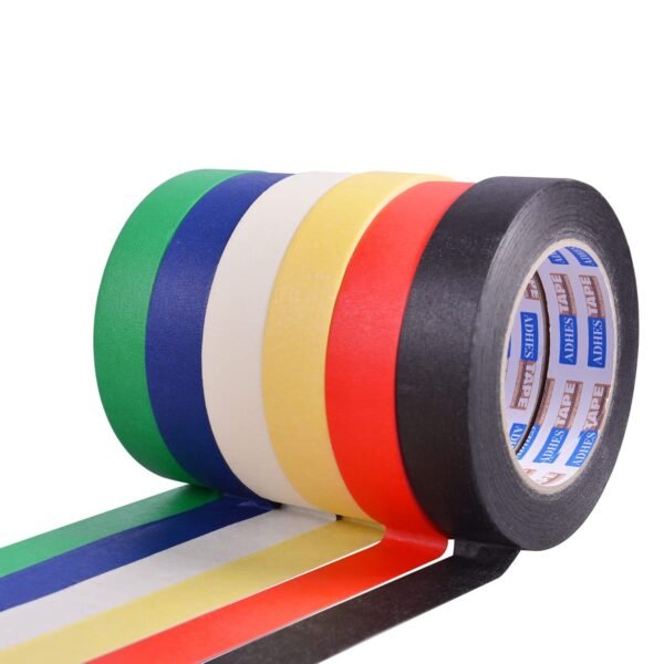 ADHES Colored Masking Tape, Easy Tear Adhesive Leaves No Residue Painters Tape - 1 Inch X 55 Yds, 6 Roll - Image 4