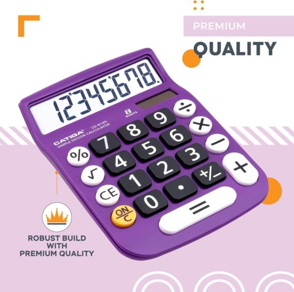 Desktop Calculator 12 Digit with Large LCD Display - CD-8185 (Violet) - Image 5