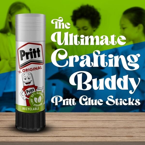 ZYBUX - Pritt Glue Sticks (5 Pack, 11g Each) - 90% Natural, Strong Hold, Child-Friendly Adhesive - Image 4