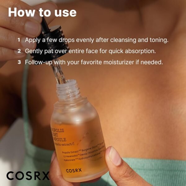 COSRX FULL Fit Propolis Ampoule, Glow Boosting Serum for Face with 83.3% Propolis Extract, 1.01fl.oz/30ml - Image 3