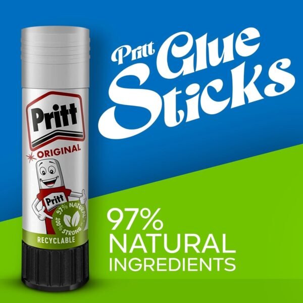 ZYBUX - Pritt Glue Sticks (5 Pack, 11g Each) - 90% Natural, Strong Hold, Child-Friendly Adhesive - Image 5