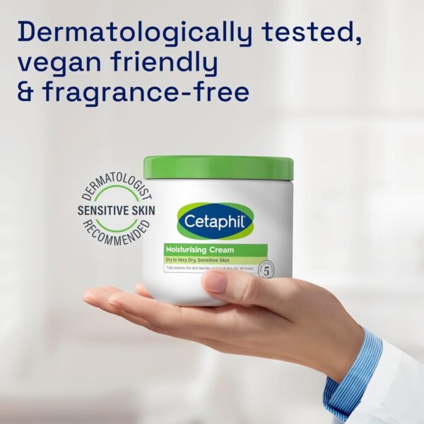 Cetaphil Body Moisturiser, 450g, Moisturising Cream For Dry to Very Dry, Sensitive Skin, With Niacinamide & Vitamin E - Image 2