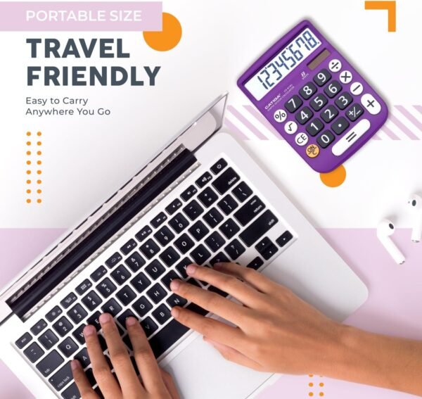 Desktop Calculator 12 Digit with Large LCD Display - CD-8185 (Violet) - Image 6