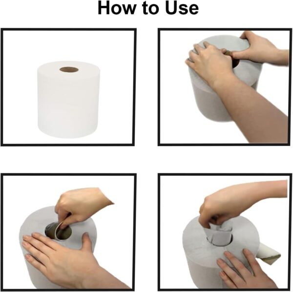 Strong Cleaning Centrefeed Rolls – for Cleaning & Hygiene - Multipurpose, White (Pack of 6) - Image 6