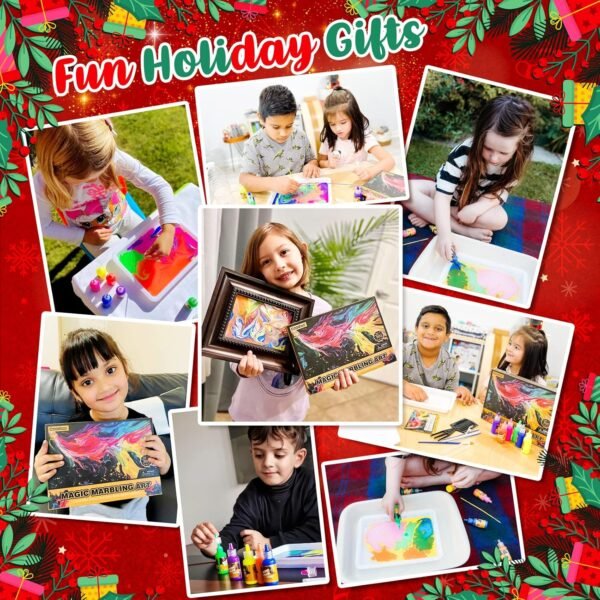 Water Marbling Paint for Kids - Arts and Crafts for Girls & Boys Crafts Kits Ideal Gifts for Kids Age 6+ 8-12 - Image 5