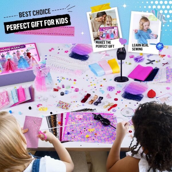 800+Pcs - Fashion Designer Kit for Girls with 6 Mannequins- Gift Present Age 6 7 8 9 10 11 12+ Visit the ONE TO FOUR Store - Image 6