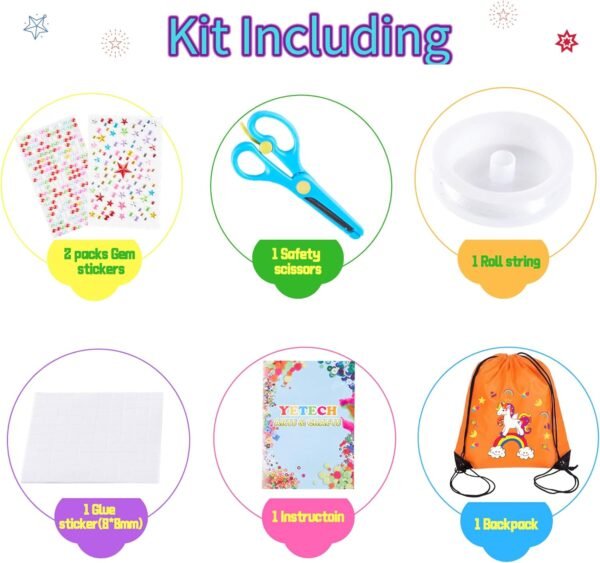 Yetech Arts and Crafts Supplies for Kids-1500+pcs Craft kits for kids With Unicorn Storage bag - Ages 4-12 - Image 6