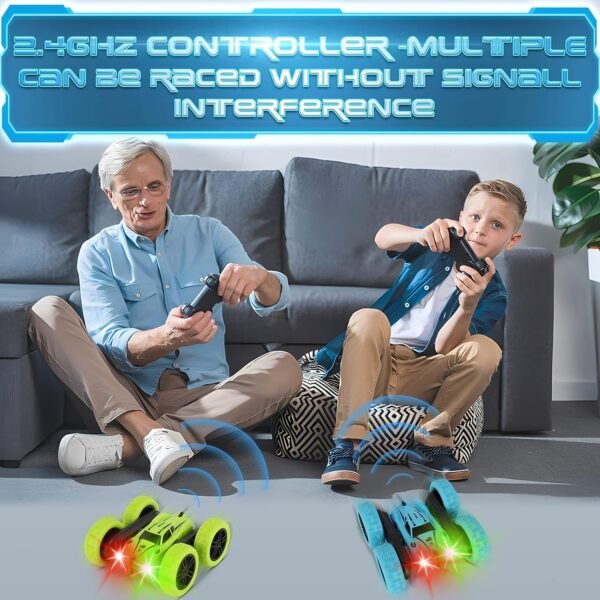 CYM Remote Control Cars, RC Stunt Car, 4WD 2.4 Ghz Remote Control Car with LED Light, for 6+ Year Old Boy Kids Girl - Image 3